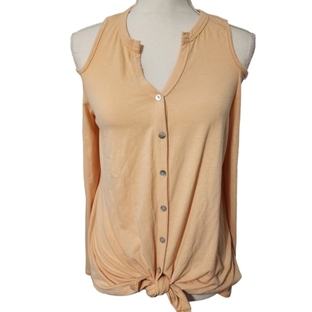 Mts yellow cut out shoulder knot shirt Size‎ Medium